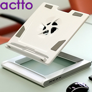 Actto/韩国安尚笔记本支架颈椎电脑架升降折叠便携托架散热器底座